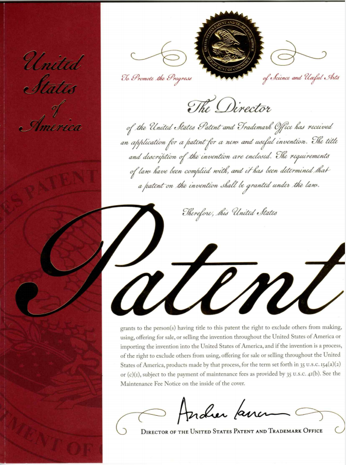 U.S. Patent Company Certificate3