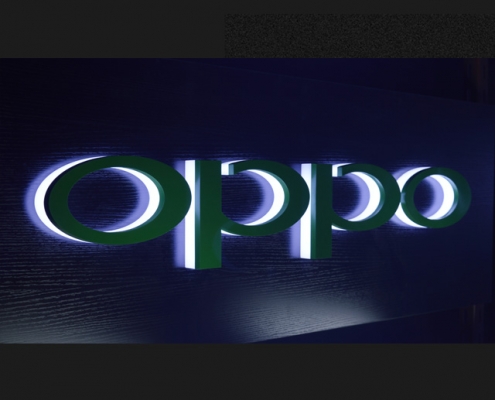 ABS Injection Moleded Backlit LED Signage, Mass Production for OPPO Moble Shops