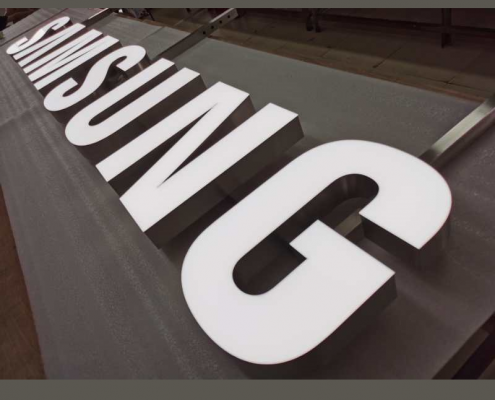 Hanging Stainless Steel LED Samsung Shopfront Sign