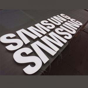 6500K Brushed Stainless Steel Retail LED Signage for Samsung Shop